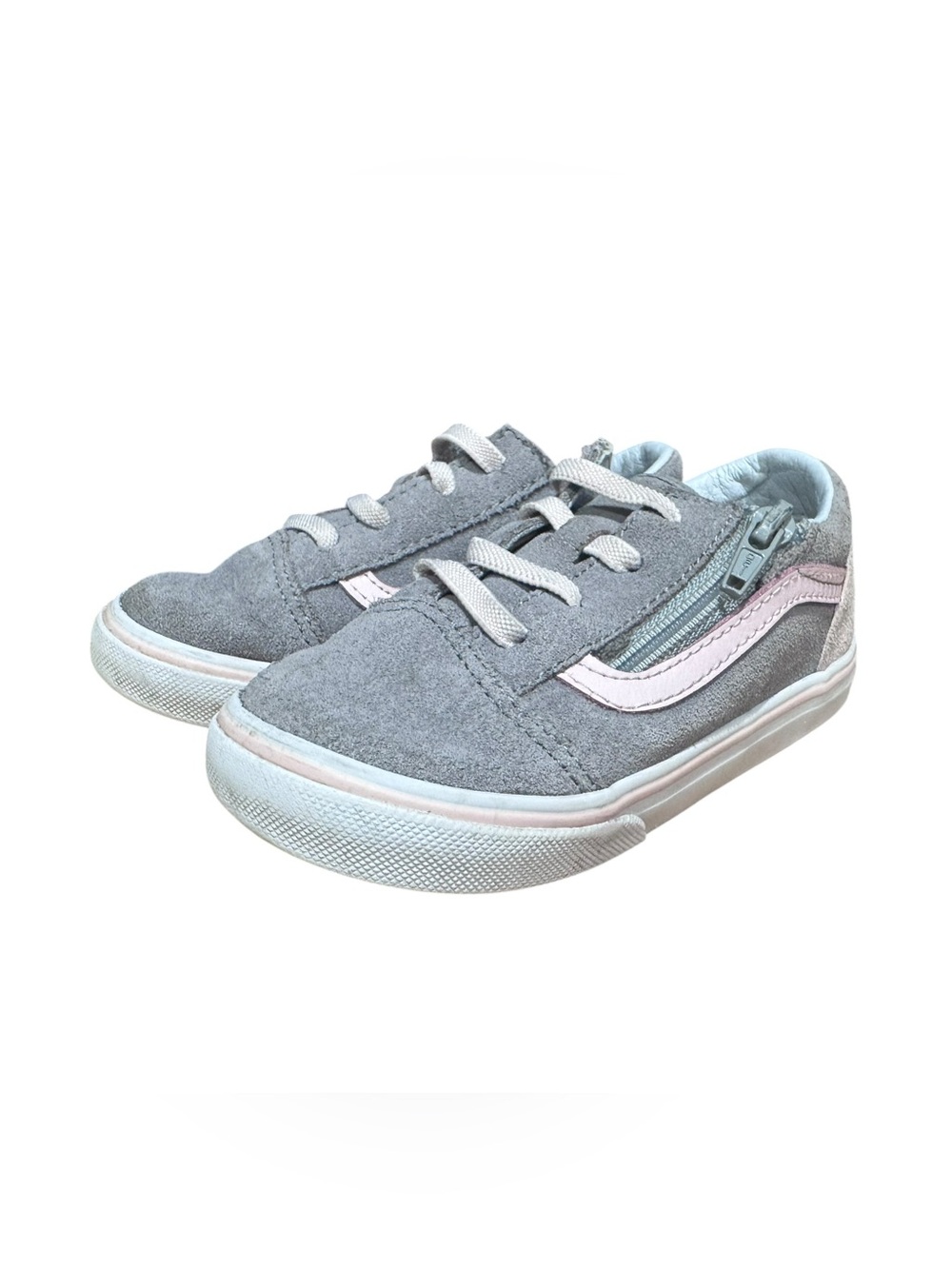 Vans Kids Old Skool Zip Suede Sneakers Size 9 Alloy/Heavenly Pink